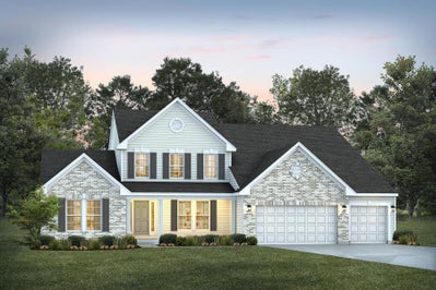Elevation A with Brick. 4br New Home in Dardenne Prairie, MO