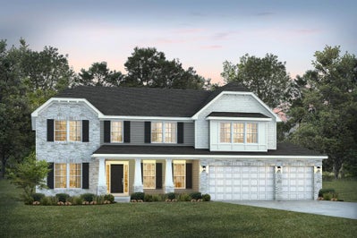 Elevation C with Stone. 3,864sf New Home in Dardenne Prairie, MO