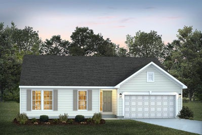 Elevation A with Siding. Rochester Home with 3 Bedrooms
