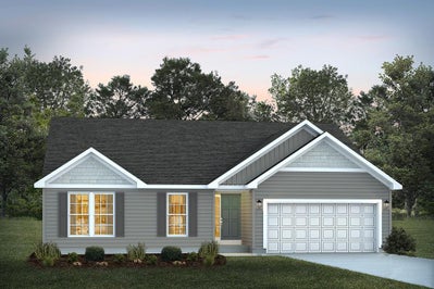 Elevation B with Siding. Rochester New Home Floor Plan