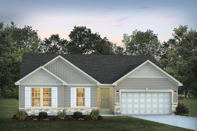 Elevation C with Stone. 1,840sf New Home in St. Charles, MO