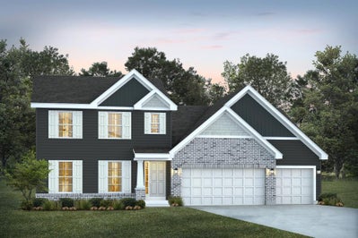 Elevation C with Brick. 2,572sf New Home in St. Charles, MO