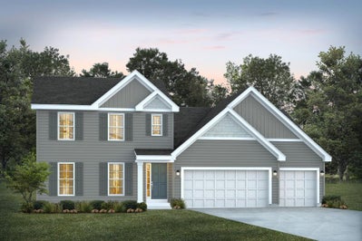 Elevation C with Siding. Savannah Home with 3 Bedrooms