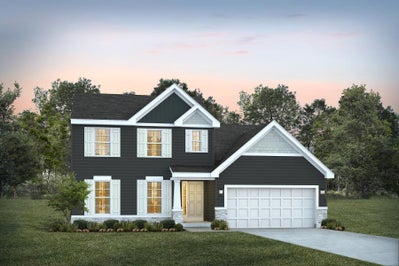Elevation C with Stone. Sienna Home with 3 Bedrooms