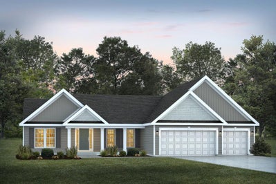Elevation C with Siding. Waverly Home with 3 Bedrooms