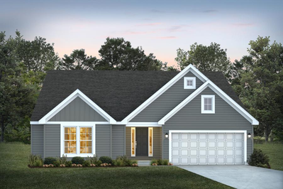 Elevation A with Siding. Edgewood Home with 3 Bedrooms